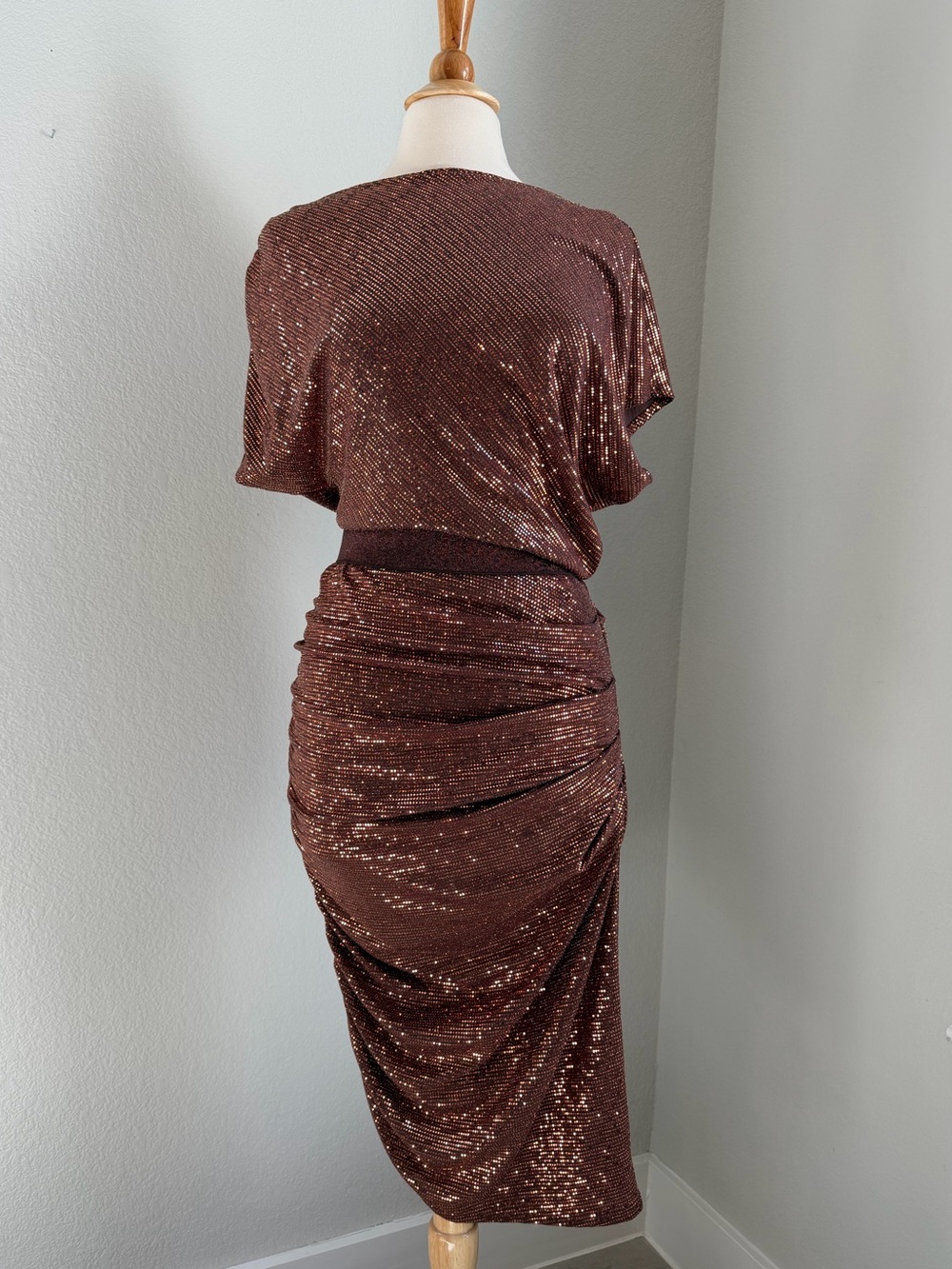 Me & Thee Lucy Locket Copper Sequin Dress - Size 8